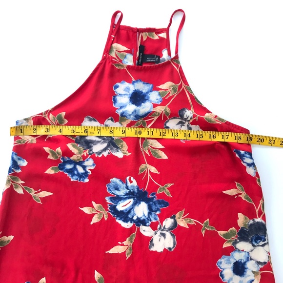Forever 21 Red Floral Mini Shift Dress Size M - Picture 5 of 5